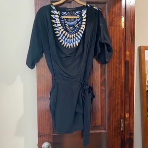 BCBGMaxAzria Silk Dolman Sleeve Mini Dress